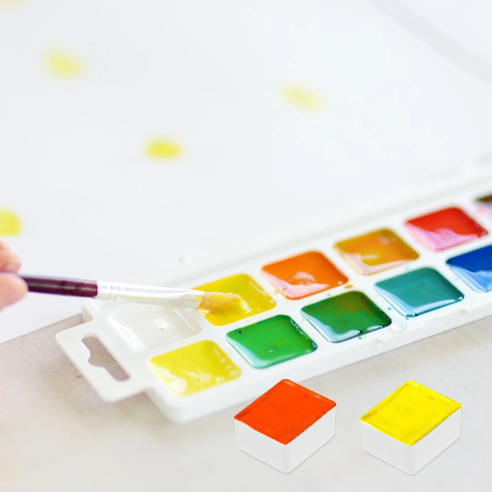 

12Pcs Watercolor Paint Half Pans Empty Plastic Holders for DIY Painting Artists Drawing Supplies Watercolor Pans