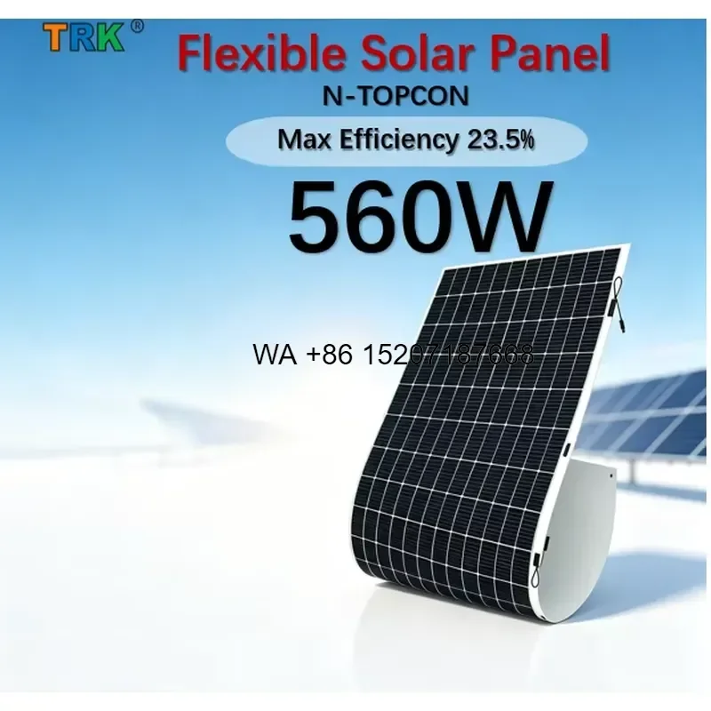 Wmwmnu for IP68 EFTE N 560W Flexible Solar Panel 23.5 Percent Efficiency 12 Year Warranty 25 Year Power Output
