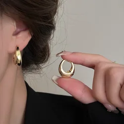 Fashion Chunky Hoop Earrings for Women Smooth Metal Girls Round Circle Statement Earring 2023 Punk Jewelry Gifts серьги женские