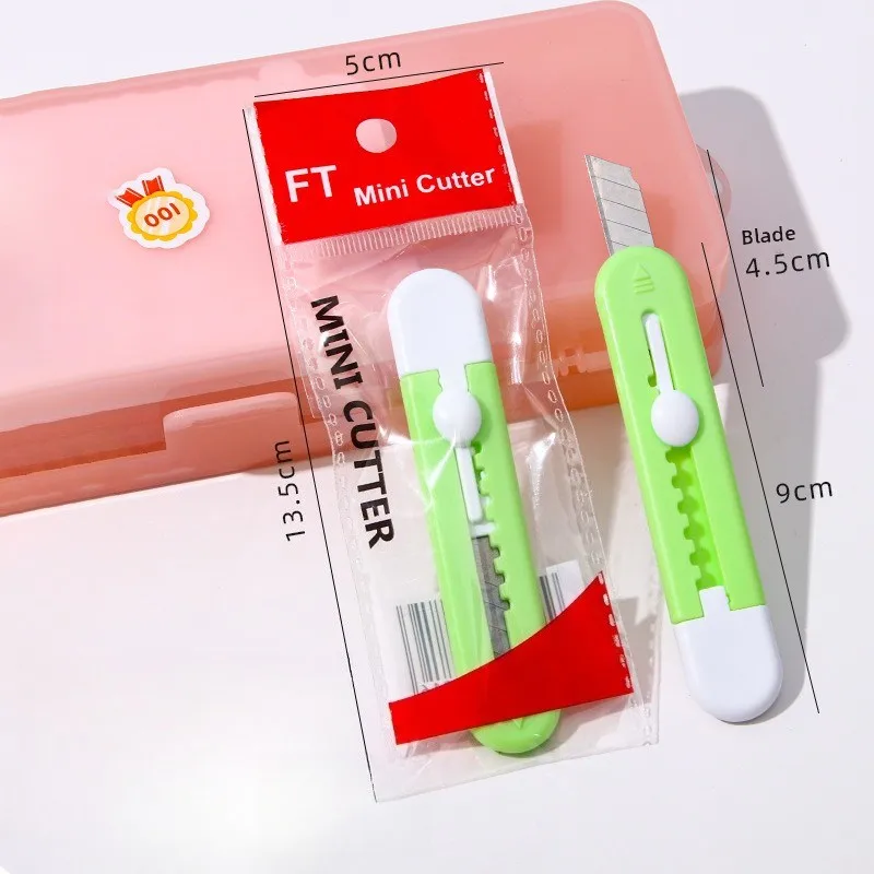 Mini Cartoon Utility Knife Small Portable Cutter for Unboxing Packages Student Scrapbooking Paper Wallpaper Trimmer