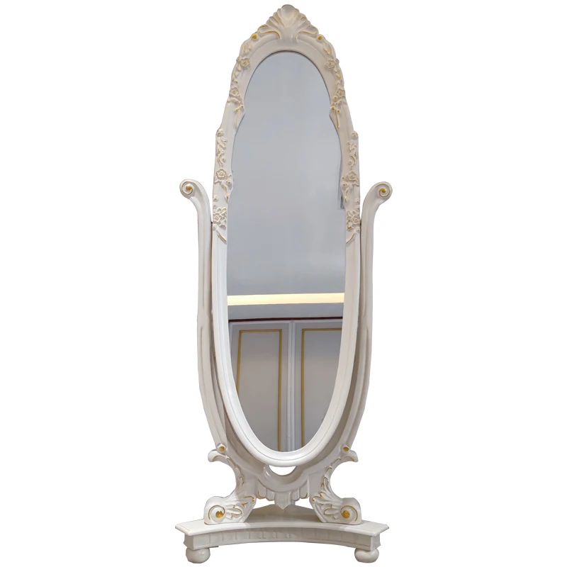 

European-style all-solid wood fitting mirror full-body mirror floor-to-ceiling household wall hanging