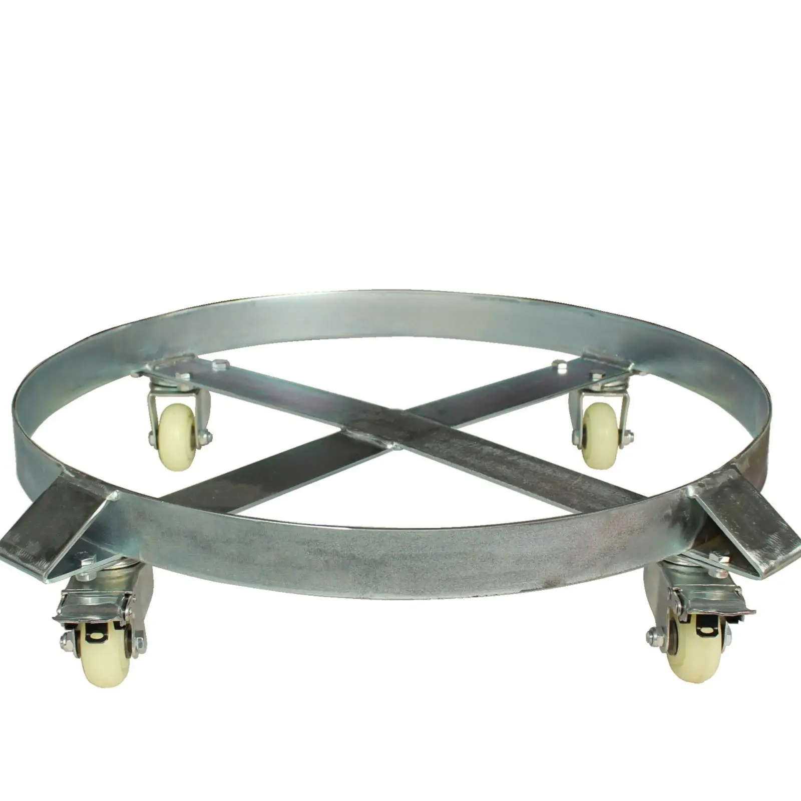 Drum Dolly with Swivel Casters Mobile Steel Drum Moving Base Safe for Warehouses
