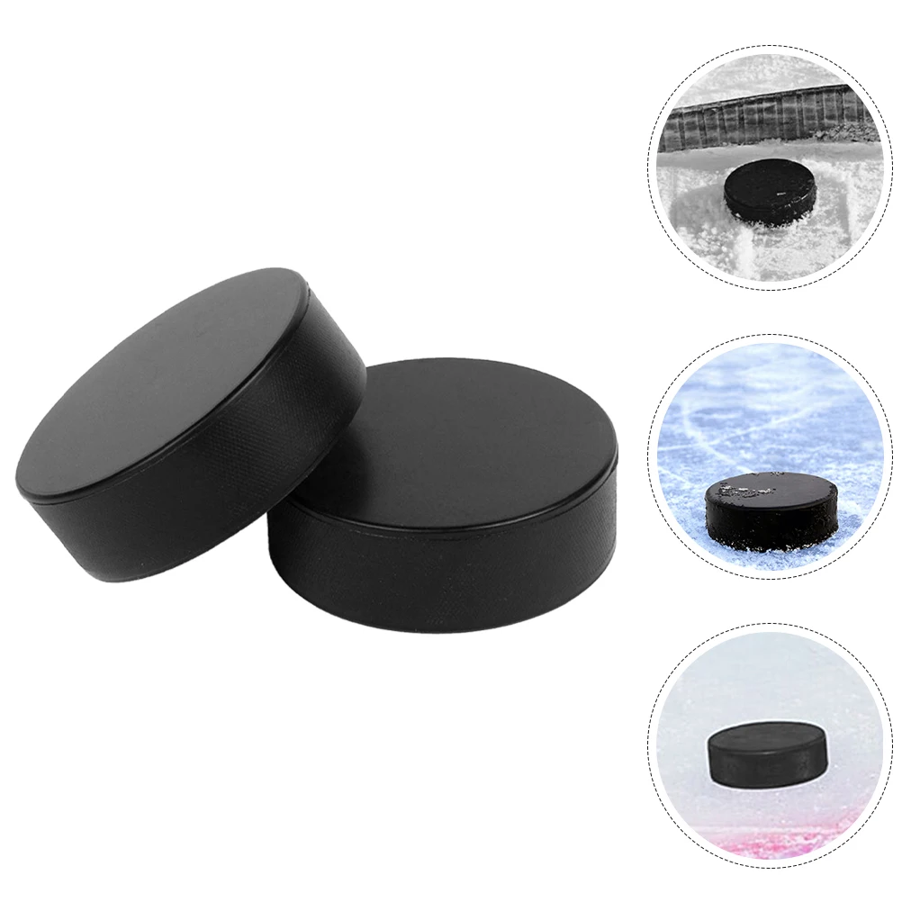 

2pcs Black PU Hockey for Indoor Training Smooth Adults Children Roller Skating Competition Practice Ice Hockey