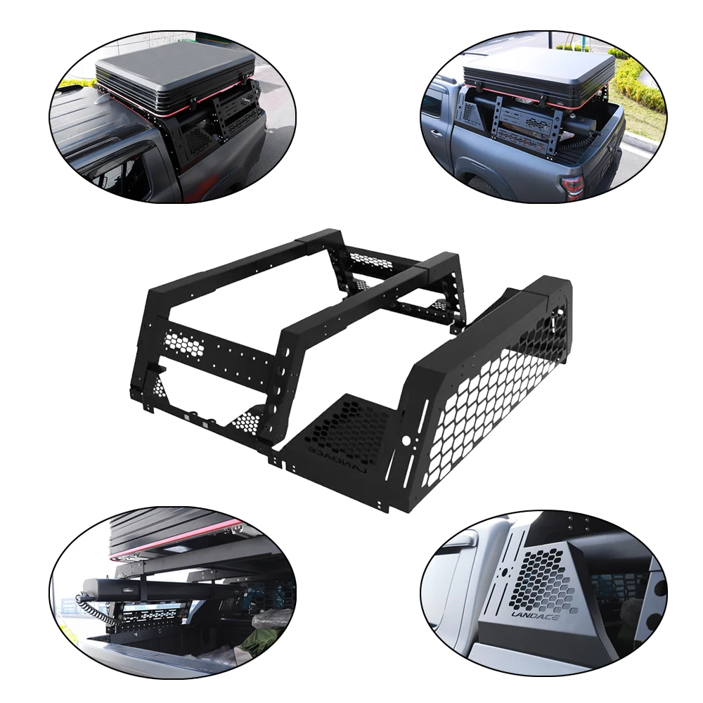 

OEM High Quality Steel Adjustable Universal Pickup Truck Bed Rack with Top Mount Boxes Car Roof Racks