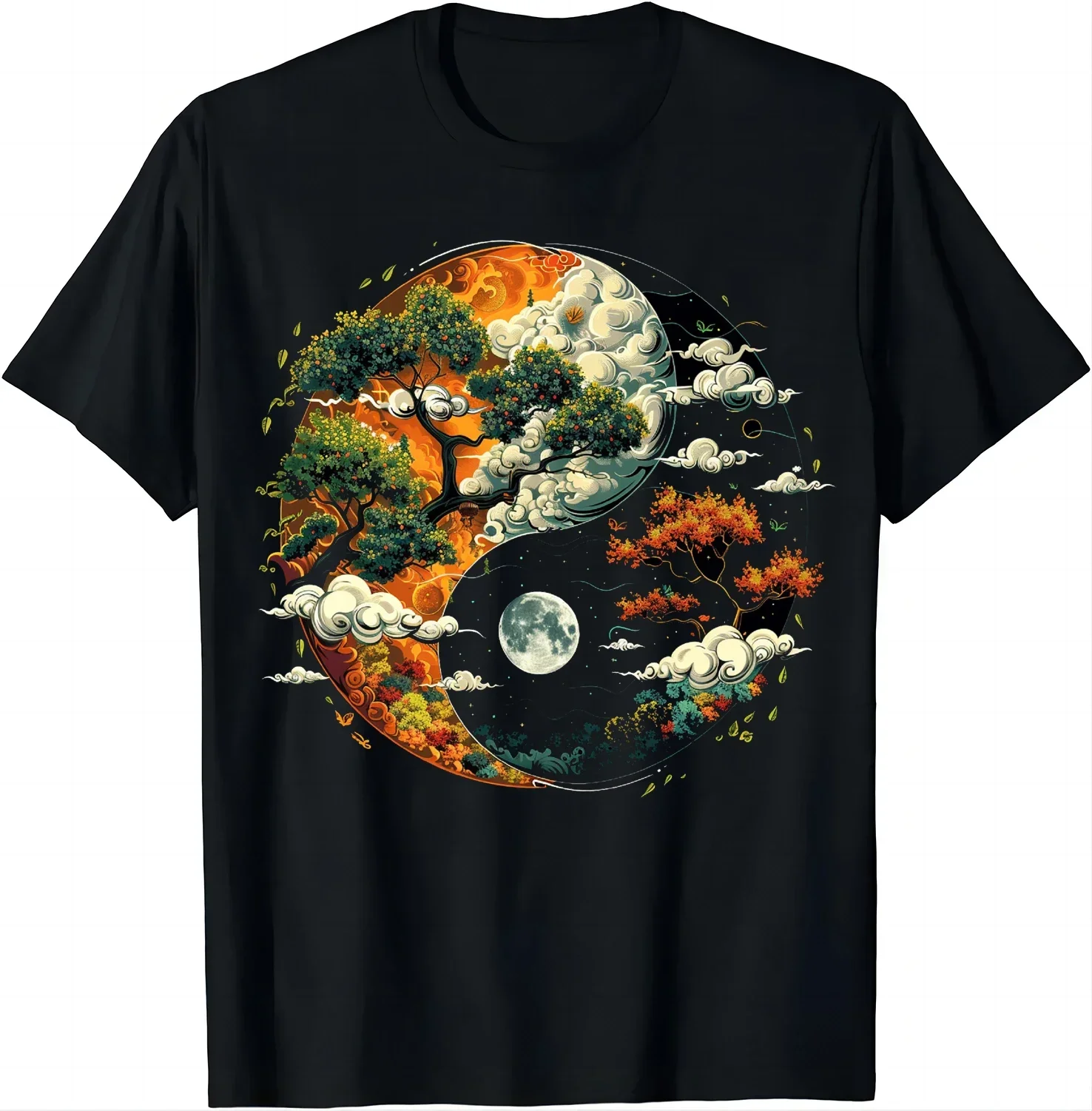 Harmonious Clothes Shirts for men  raphic T Shirts LE Tree of Life Yin Yang T-Shirt Chinese Yin Tai Chi yang Means cotton tops