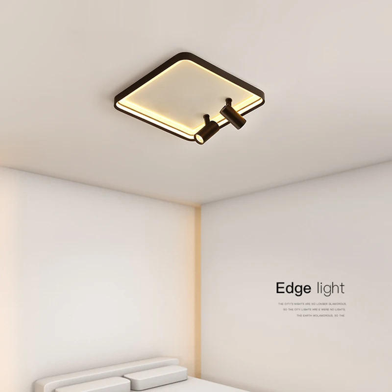 Imagem -05 - Lustre Led Quadrado Moderno com Holofotes Luzes de Teto para Sala e Quarto Luminária para Decoração Doméstica Branco e Preto ac 85220v