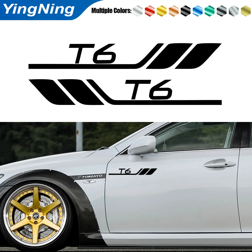 

2Pcs Car Body Side Sticker Car Reflective Decorative Bumper Leaf Plate Door Vinyl Decal Sticker For Volvo T6 Auto Accessories