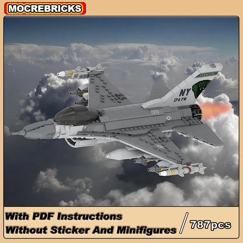 High-tech Combat Weapon F-16C Fighting Falcon Military Main Fighter MOC Building Blocks Aircraft Toys Model Kid's Bricks Gifts