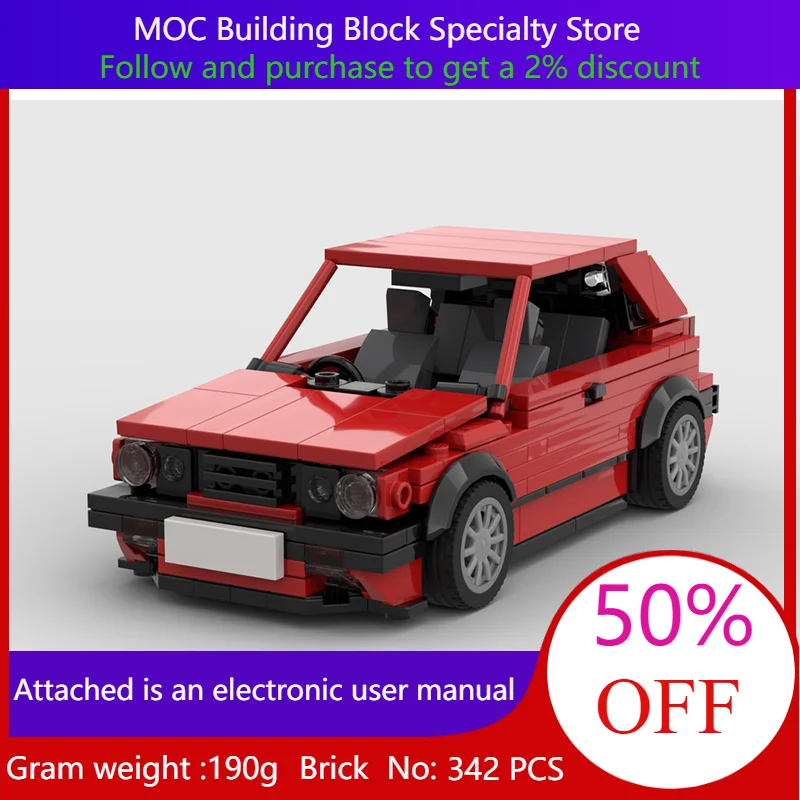 

Модель строительного блока City Speed Mk2 GTI 342, детали MOC, игрушка для мальчиков, взрослых, детей, рождественский подарок, креативный конструктор