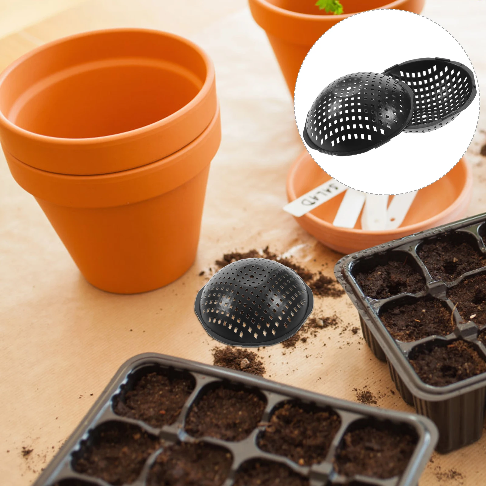 

50 Pcs Hole Mesh Flowerpot Spacer Indoor Plant Pots Drainage for Plastic Grid Mat