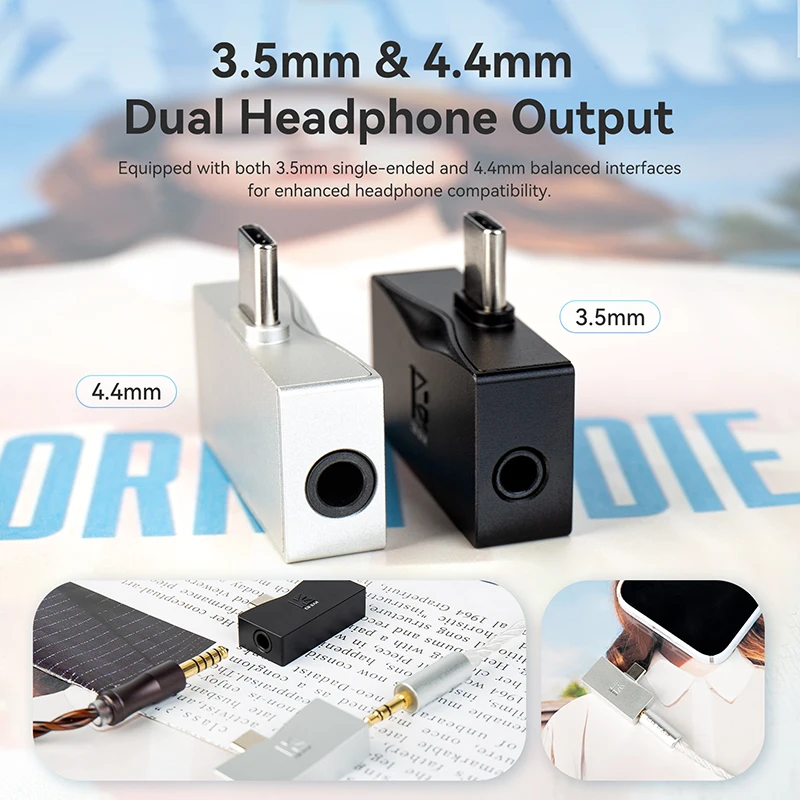 

KBEAR Luma TC06 USB C DAC HIFI усилитель для наушников Type-C с выходом 3.5 мм и 4.4 мм, 384 кГц/32 бит, настройка PEQ, встроенный пульт управления