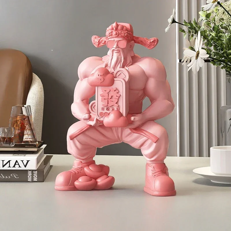 

Muscle God of Wealth ornament, living room home office front desk