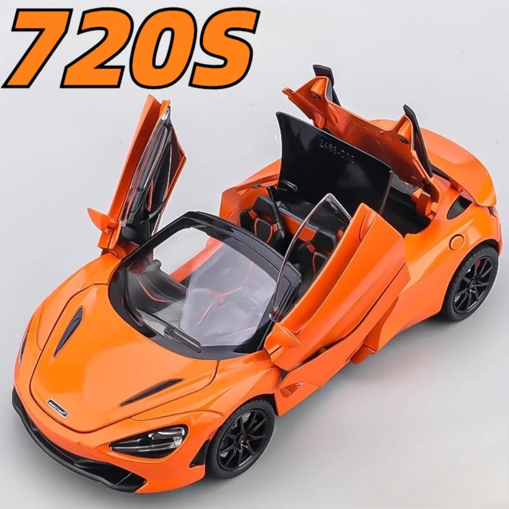

1:24 Scale 720S Senna Toy Sports Car Model Shock Absorption Alloy Diecast Doors Opened Miniature Vehicles Gifts for Children
