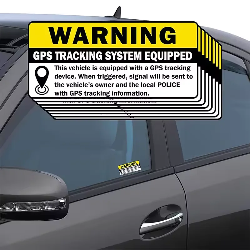 20pcs GPS Tracking System Equipped Sticker 1.5*3inch Self Adhesive Anti-Theft Car Vehicle Warning Sign GPS Tracking Sticker