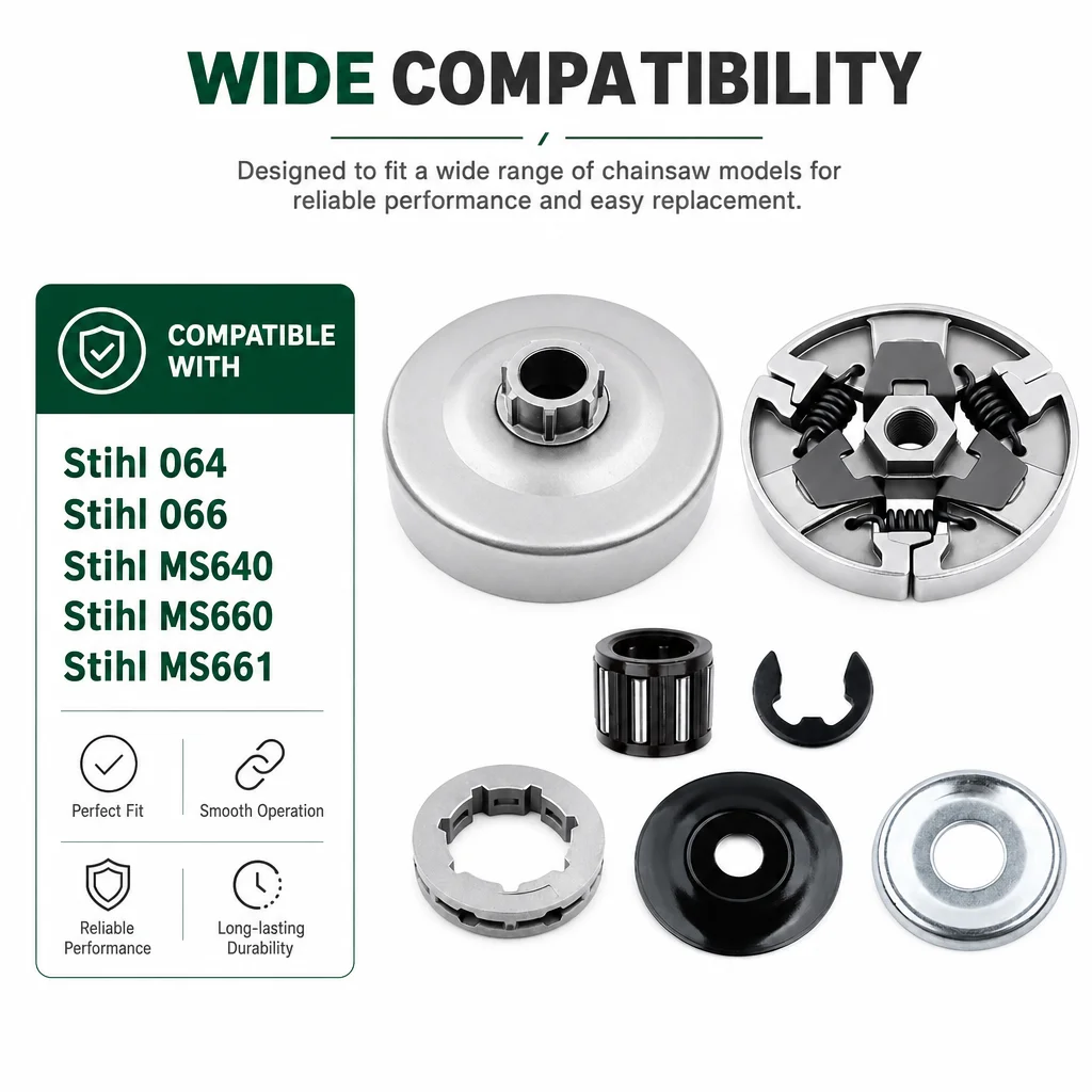 Clutch Assembly Kit For Stihl Chainsaw 064 066 MS640 MS660 MS661 1122 007 1000 1122 160 2002 With Washer E-clip Needle Bearing