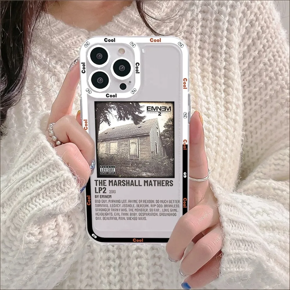 Hop Rapper Eminem rap Phone Case For iPhone 14 13 12 11 Pro Max Mini X Xs XR 6 7 8 Plus SE 2020 Transparent Case