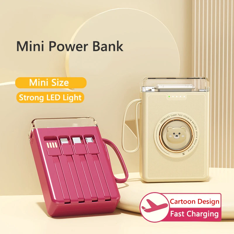 

Портативный аккумулятор Mini Power Bank емкостью 20000 мАч с быстрой зарядкой и светодиодным дисплеем для Type-C и iPhone с двумя портами Powerbank