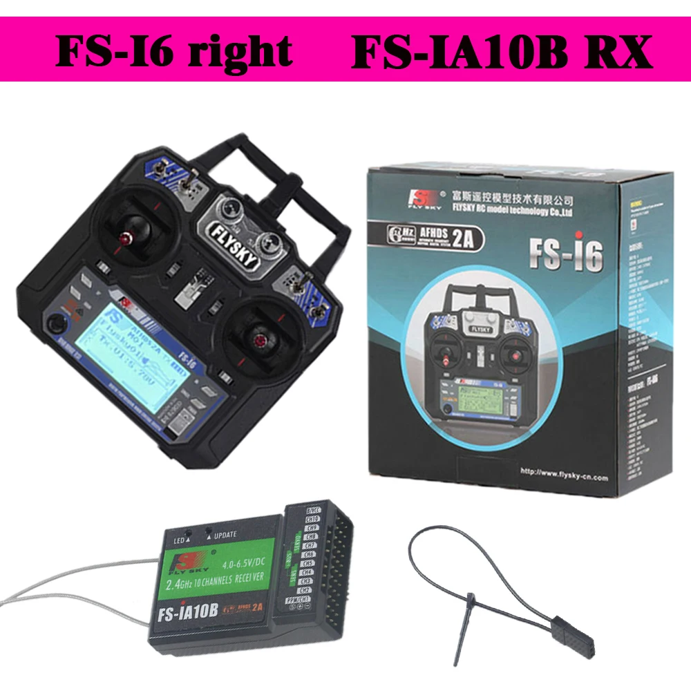 FLYSKY FS-I6 2.4GHz 6 Channel Remote Controller Rc Transmitter / IA6 IA6B IA10B Receiver For Rc Airplane Boat Helicopter