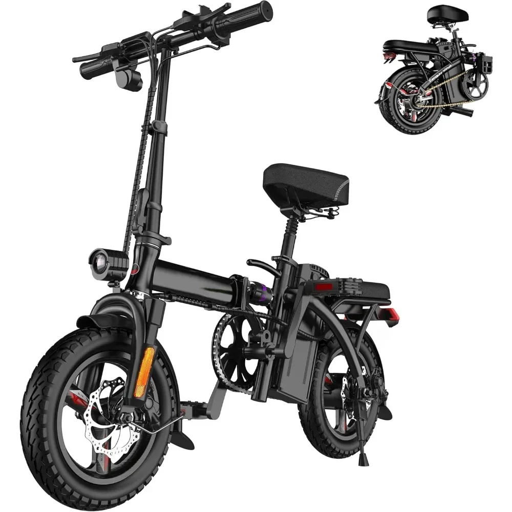 

Ebikes, 22MPH Max Speed, 14” Tire, 48V 15AH Removable Battery for Electric Bike, Multi-Shock Absorption, City Commuter, Foldable