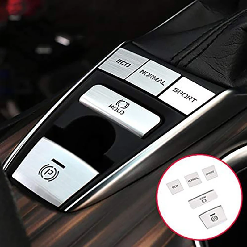 New-Car Electronic Handbrake Central Control Button Decoration Sticker Cover Trim For Toyota 8Th Camry,5PCS