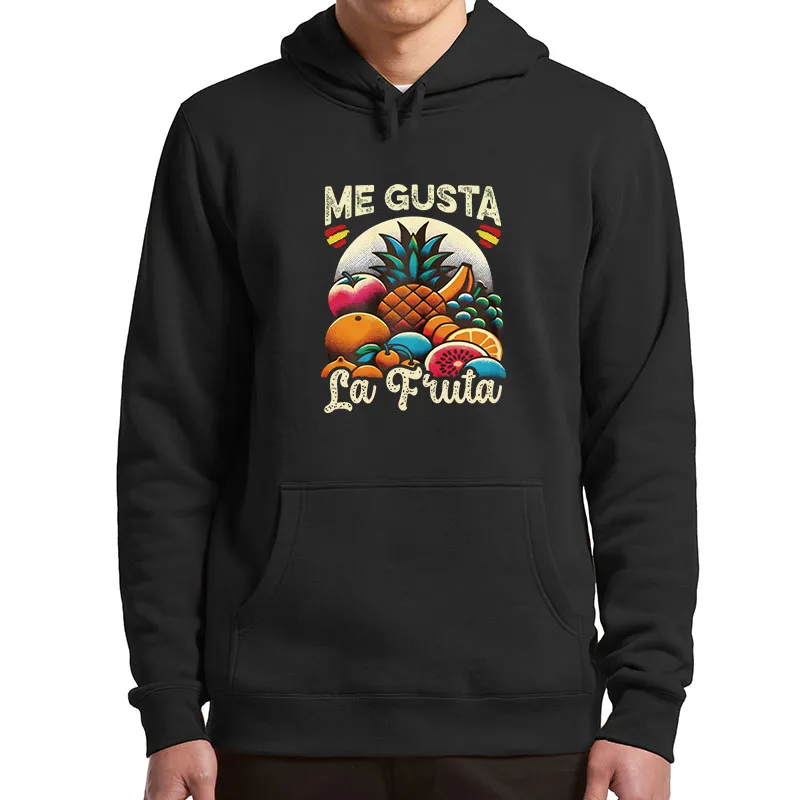 Me Gusta La Fruta Hoodies I Like Fruits Spanish Meme Y2k Pullover For Men Women Casual Soft Unisex Hooded Sweatshirt