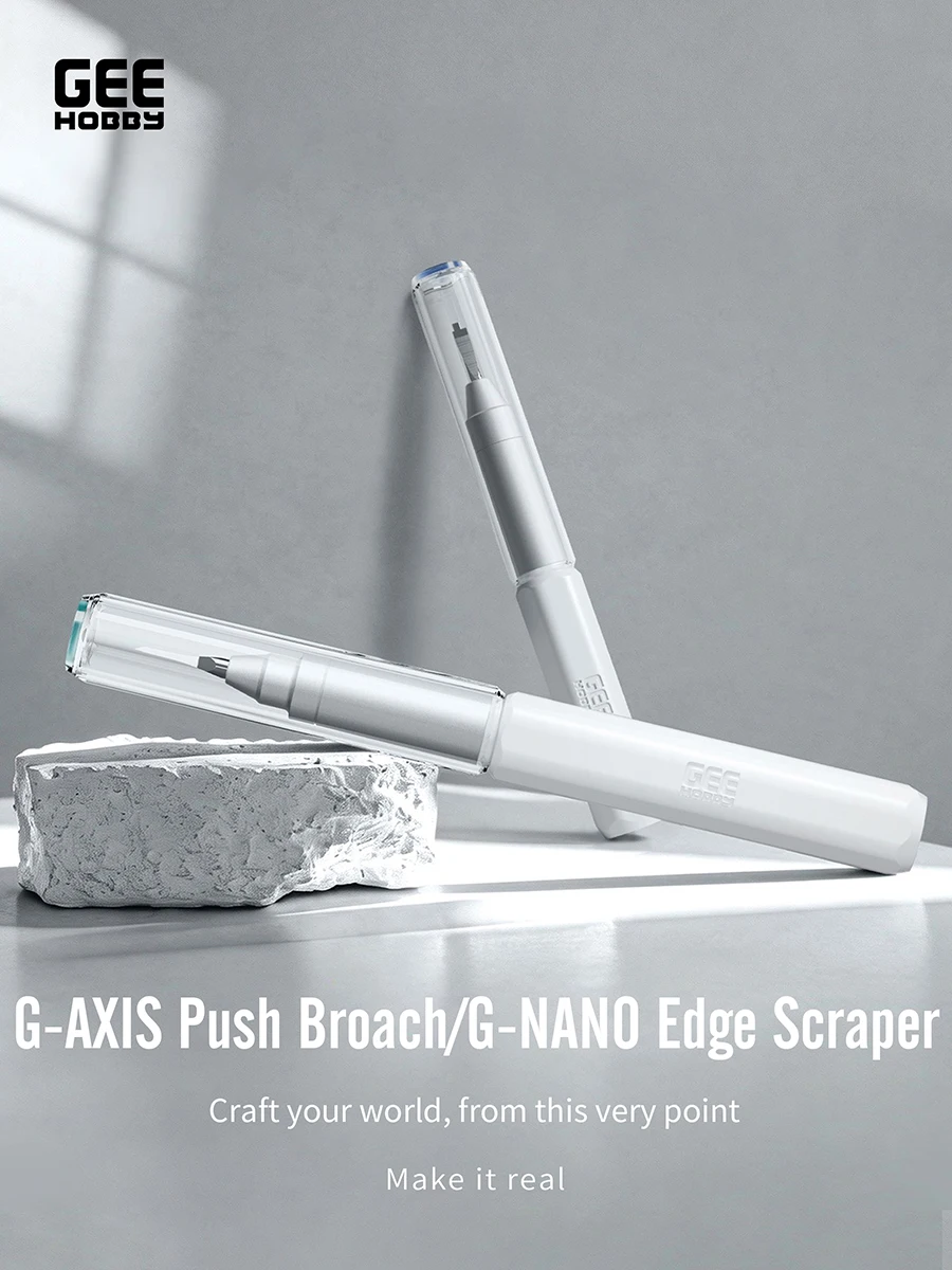 GeeHobby G-AXIS Scribing Push Cutter 0.1-1.5mm Chisel / G-NANO 2-in-1 Step Scraper Putty Spreading Edge Trimming Hobby Tools