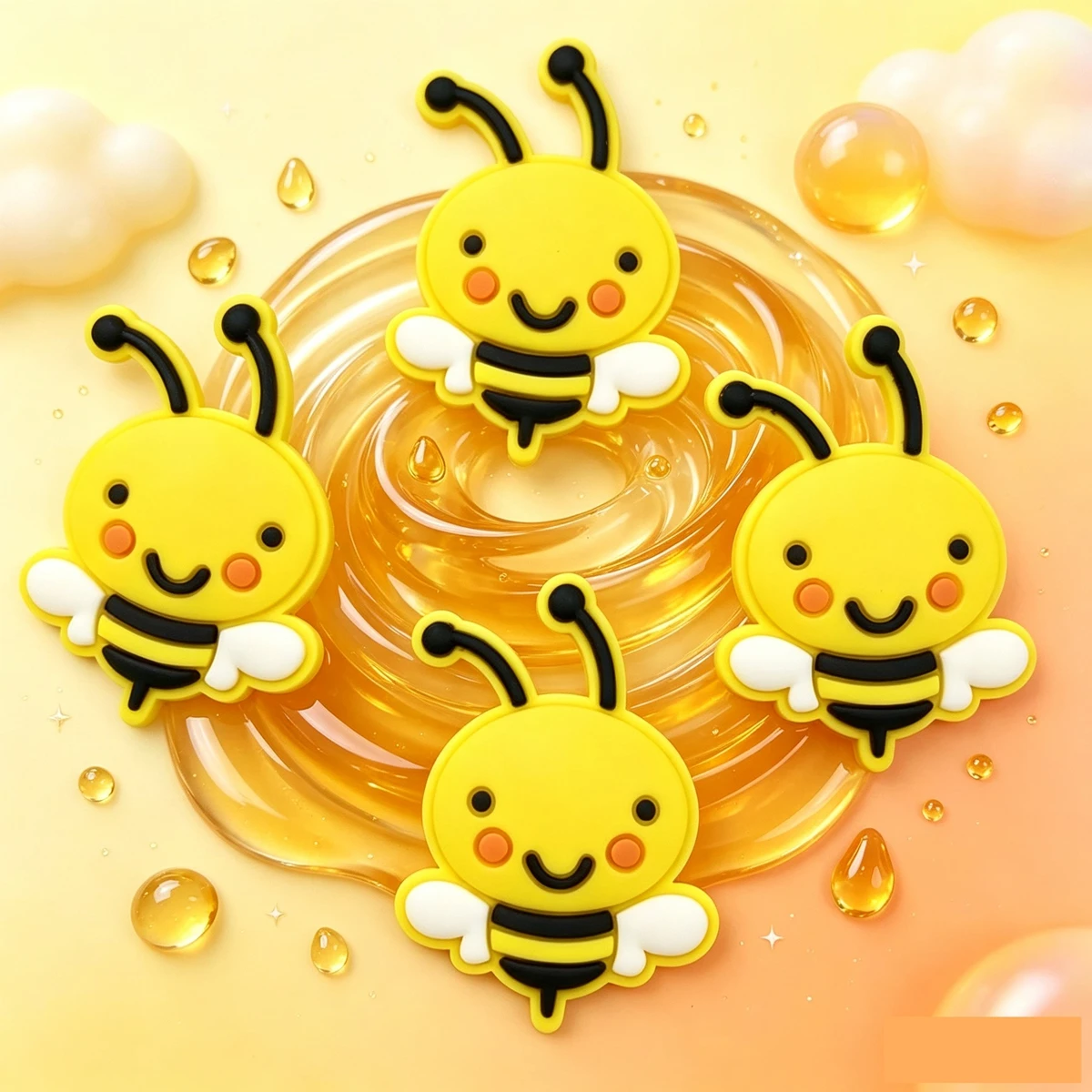 Embellishment Glue Craft - 12pcs cute PVC bee flexible glue