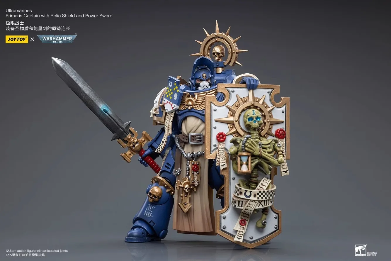【Accessories】JOYTOY Warhammer 40k 1/18 Action Figures Ultramarines Primaris Captain with Relic Shield and Power Sword  Model Toy