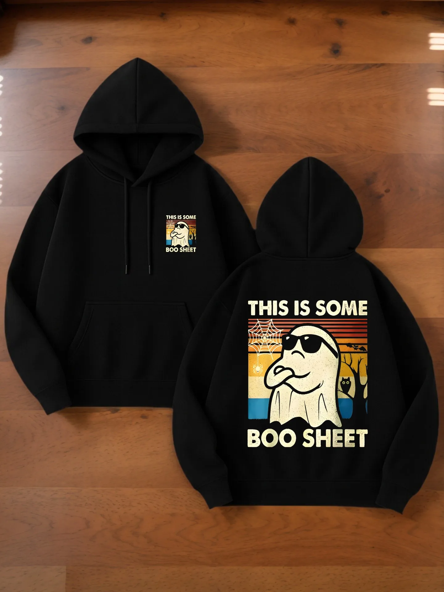 هوديي برسومات جرافيك للرجال، طباعة كرتونية، نمط كاجوال، مبطن بالصوف، للرجال، للارتداء اليومي #1