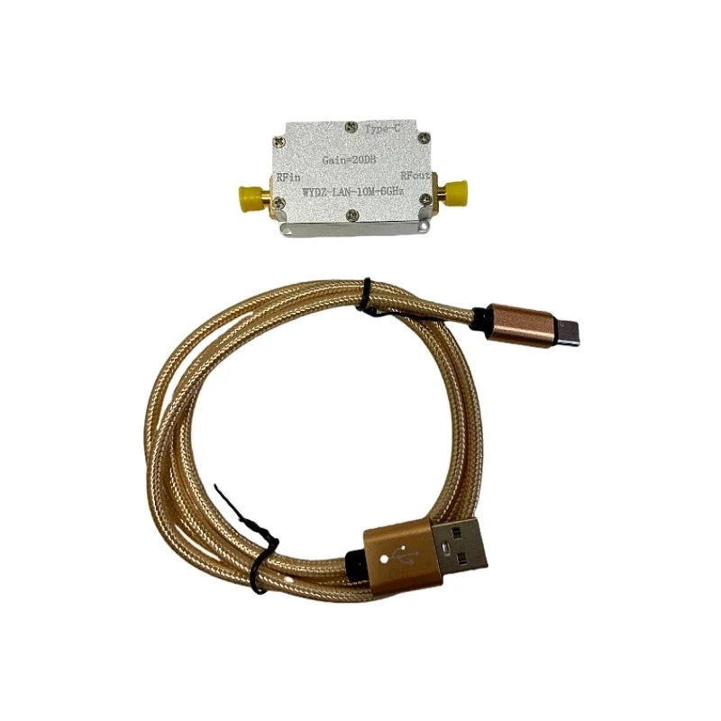 High Flatness 20DB Gain TYPE-C LAN RF Signal Amplifier 10Mhz-6GHz for HAM SDR Software & FM Radio Electronic Components