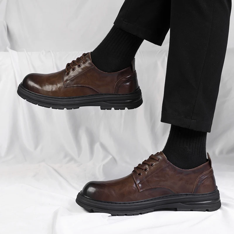 

Men's leather shoes Gentleman Business Style Office and Party Outdoor leisure street Hot selling adult shoes Dress lace-up