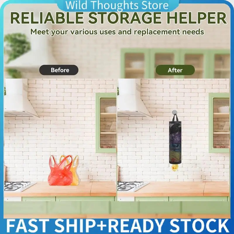 

Plastic Bag Storage Rack Hanging Storage Bag Dispenser Trash Bag Organizer Household Recycling Shopping Bags-[Qahk]