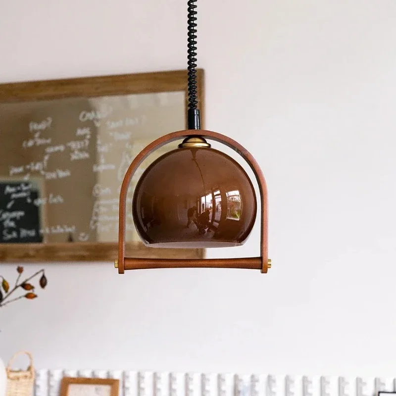 Luces colgantes de cristal para mesa de comedor, sala de estar, dormitorio, estudio, lámpara colgante retráctil E27, decoración de habitación francesa