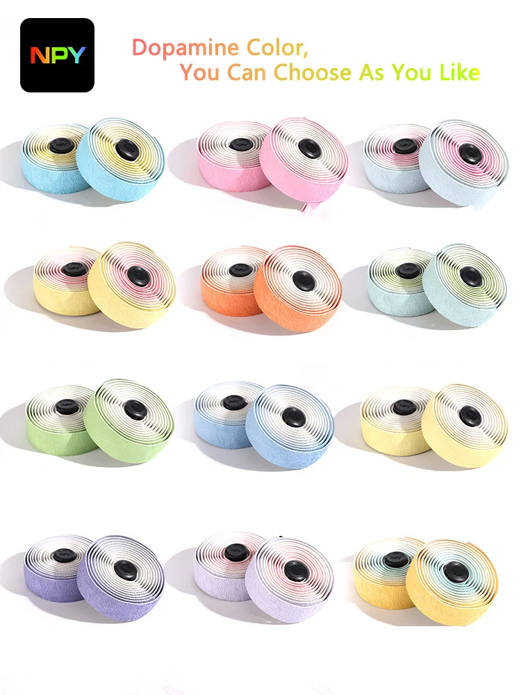 NPY Road Bike Handlebar Tape Double-Pinyin Cloud Pattern Gradient Color Handlebar Comfortable Shock Absorption Breathable Tape