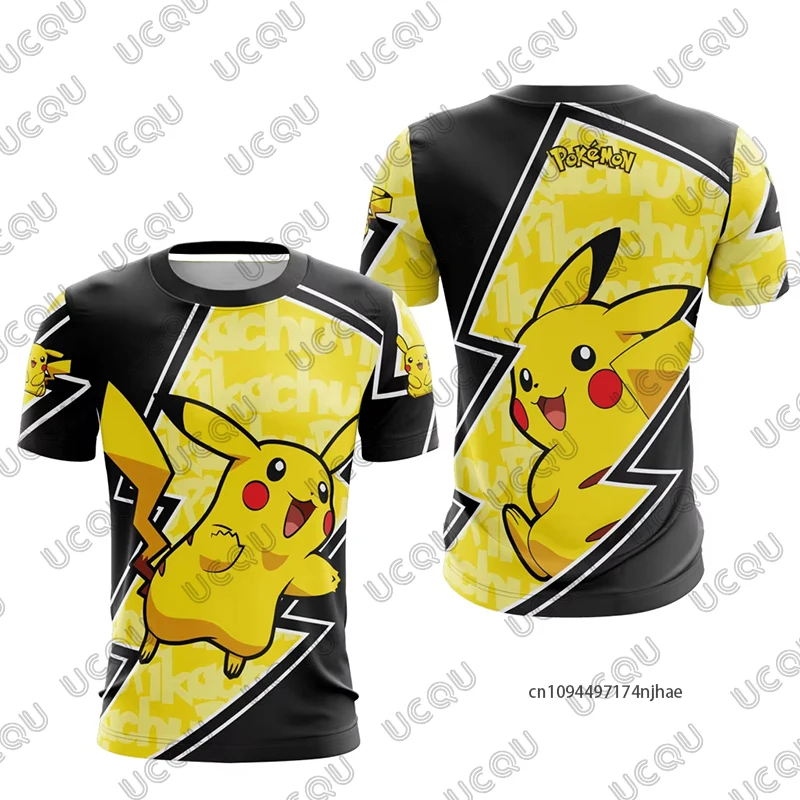 2026 Neuankömmling Anime Pokémon Pikachu Cartoon 3D-Druck Herren T-Shirt Sommer Schnelltrocknend Cosplay Tees Sport Kinder/Erwachsene Oberteile