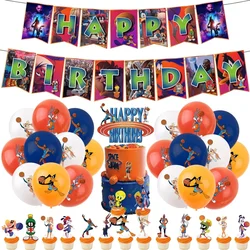 Cartoon Space Jam Birthday Party Decorations Supplies Basketball Star Baby Shower Balloons Party Decor Party Event Children gift