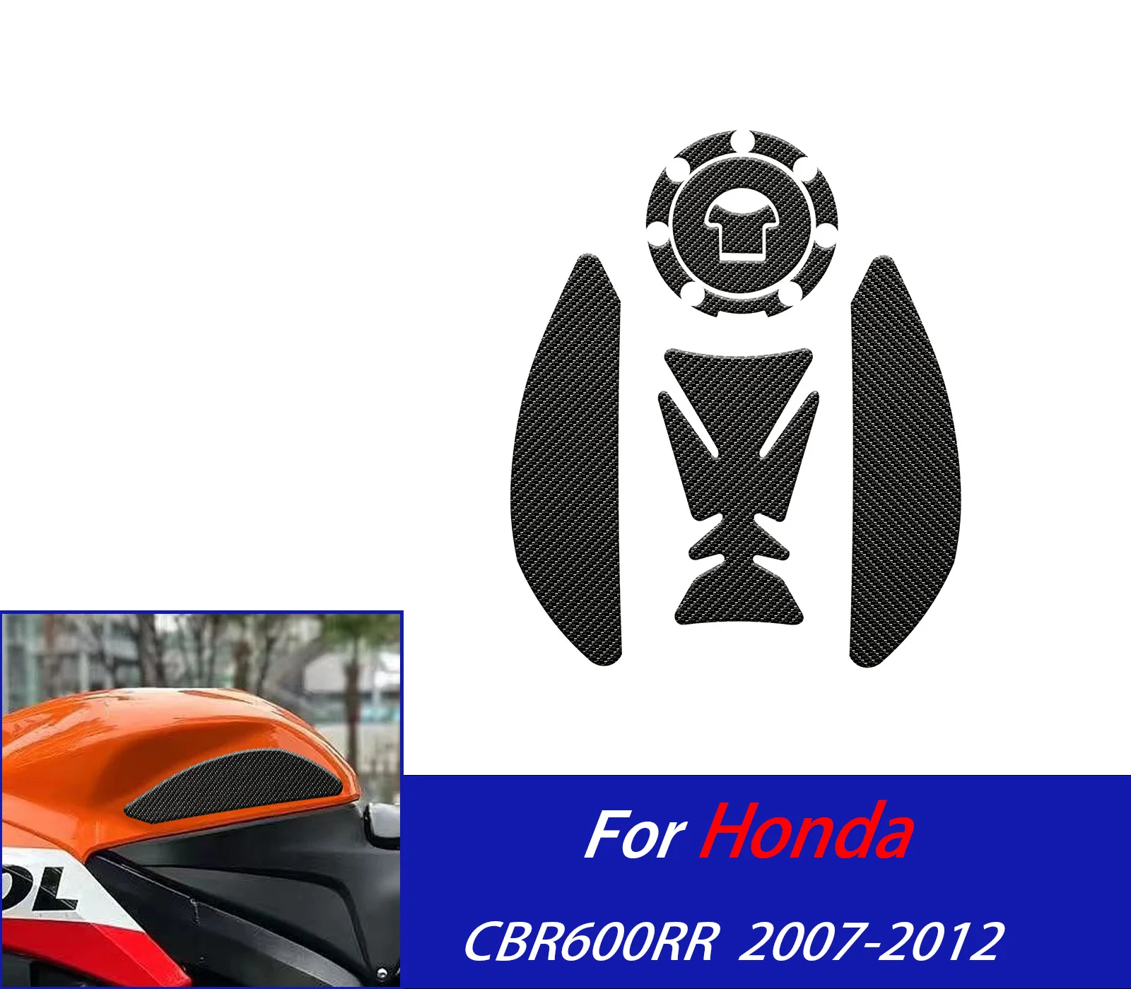 

For CBR600RR Anti Slip Fuel Tank Stickers Gas Cap Oil Protect Pad For Honda CBR 600RR 2007-2012 CBR600 RR Motorcycle Accessories