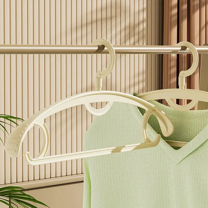 5pcs Adult Wide Shoulder Thickened Non-slip Clothes Hanger Household Clothes Rack Clothes Drying Rack Plastic Clothes Hanger