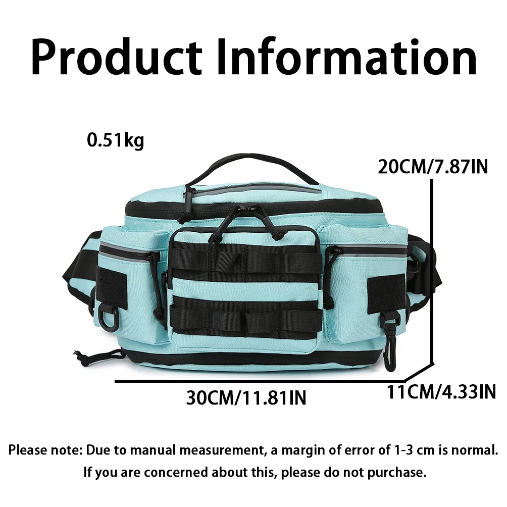 حقيبة خصر متعددة الوظائف للرجال سعة كبيرة متينة للرجال حقيبة خصر لصيد الأسماك في الهواء الطلق خفيفة الوزن حقيبة صدر للرجال تكتيكية