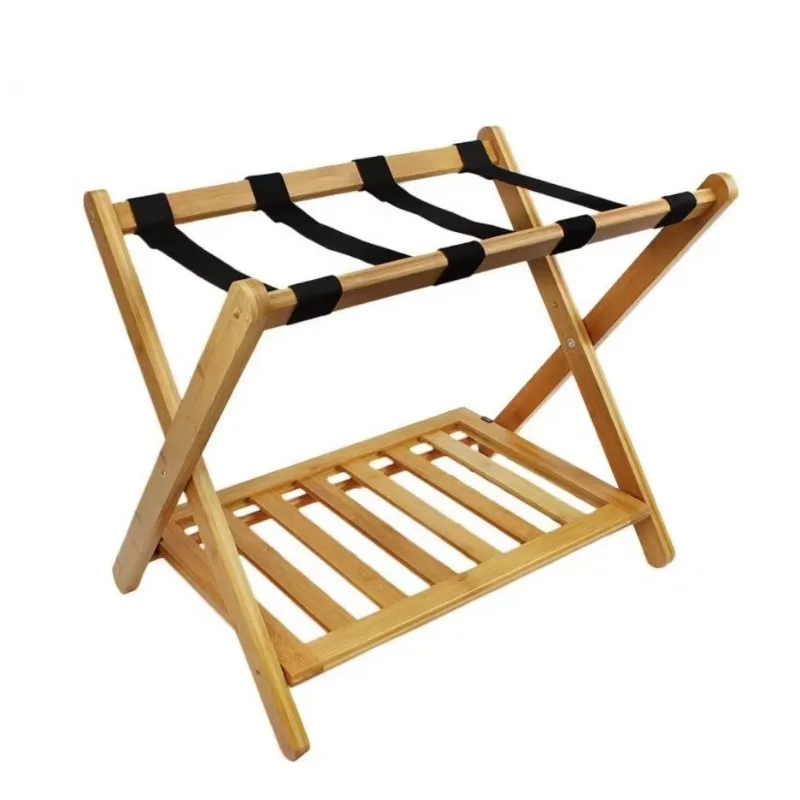 Hotel Wood Luggage Rack Stand Shelf Stable Durable Suitcases Racks Foldable Baggage Holder Storage Holders and Racks