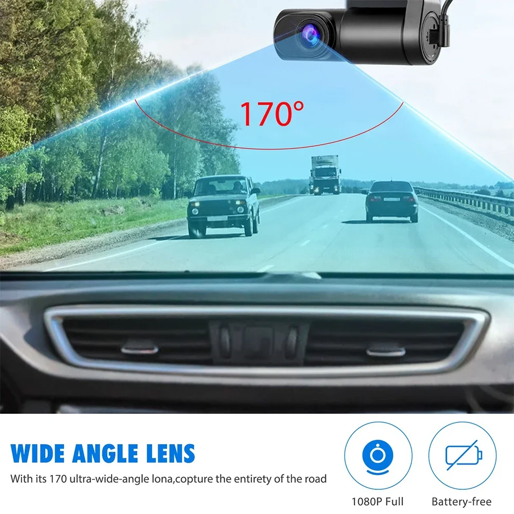 Dashcam mit Front- und Rückkamera 1080P, Mini HD Dashcam mit Nachtsicht und 170° ° Weitwinkel, Loop-Aufnahme für Auto, SUV – Detail 3