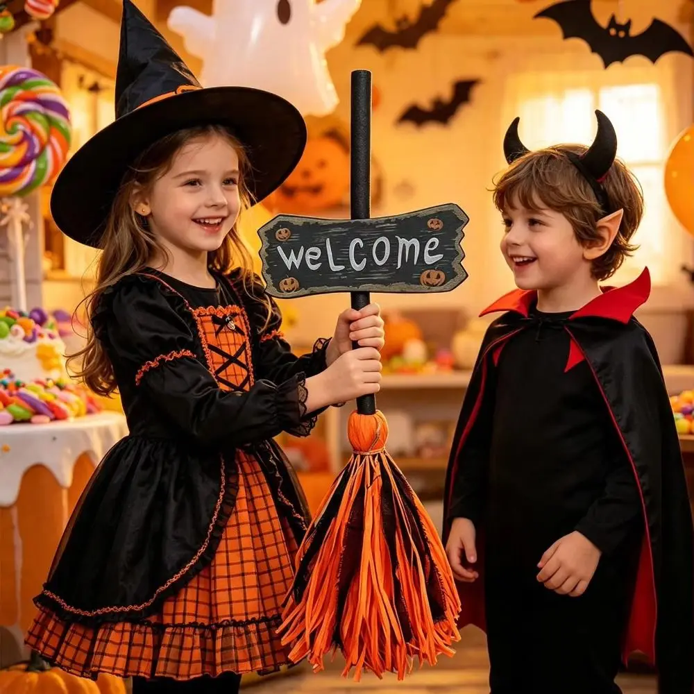 Sound Activated Animated Witch Broom Moving Broomstick Plastic Witch Broomstick Floating Broomstick Spooky Sounds