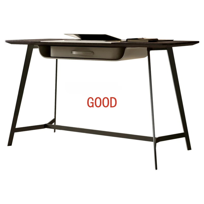 

Italian Minimalist Desk Small Apartment Study Home Bedroom Smoky Color Simple Bookstand