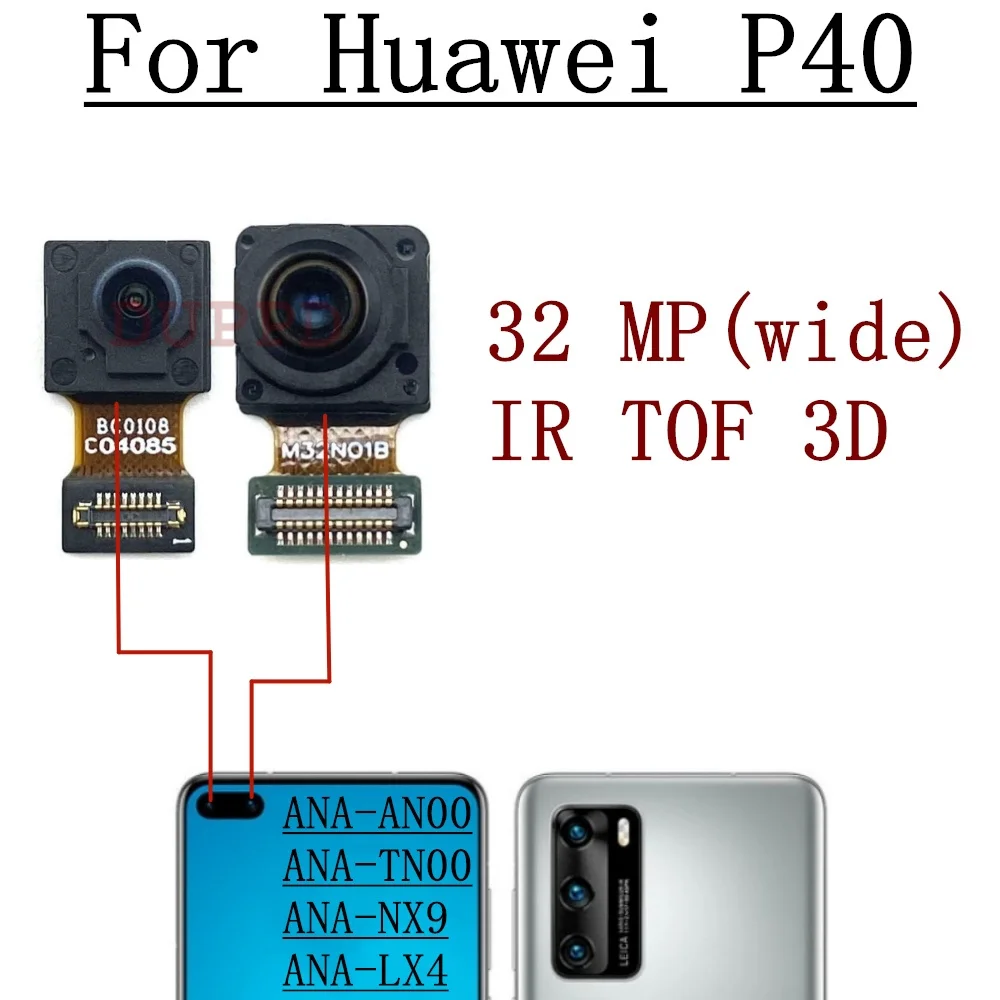 Przedni aparat do Huawei P20 P30 P40 P50 Pro Lite P50E oryginalny mały przedni aparat do Selfie moduł elastyczny kabel