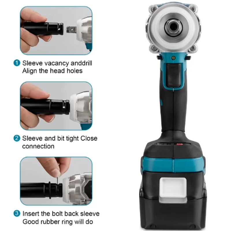 Imagem -02 - Impact Wrench Machine sem Escova sem Fio Chave Elétrica High Torque Ferramenta Recarregável para Makita 18v Bateria Makita-dtw285