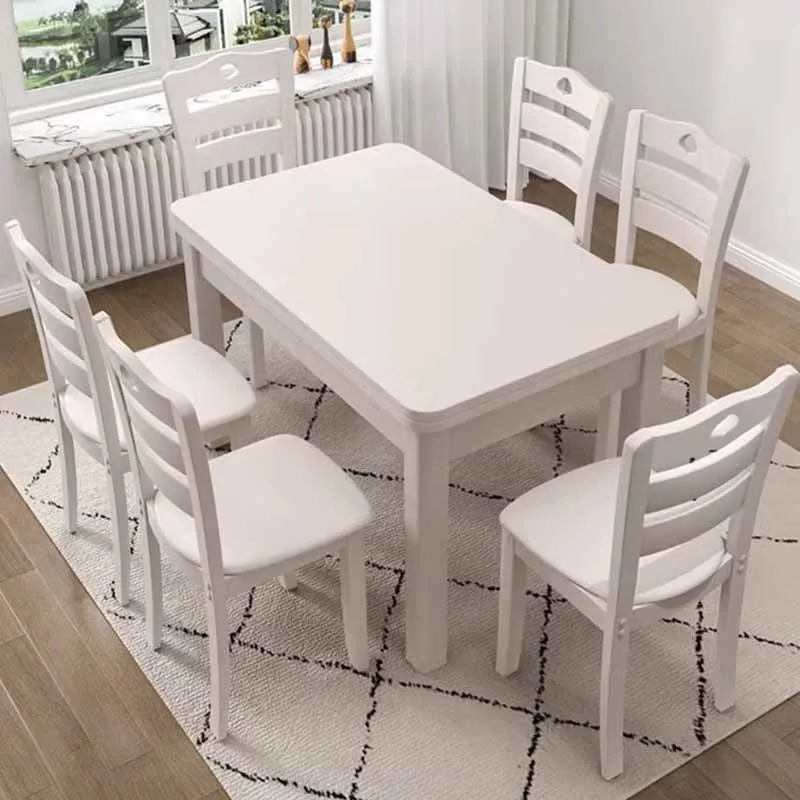 

Chairs Kitchen Dining Table Rectangular Unique White Living Room Tables Conference Modern Nordic Mesas De Jantar Home Furniture