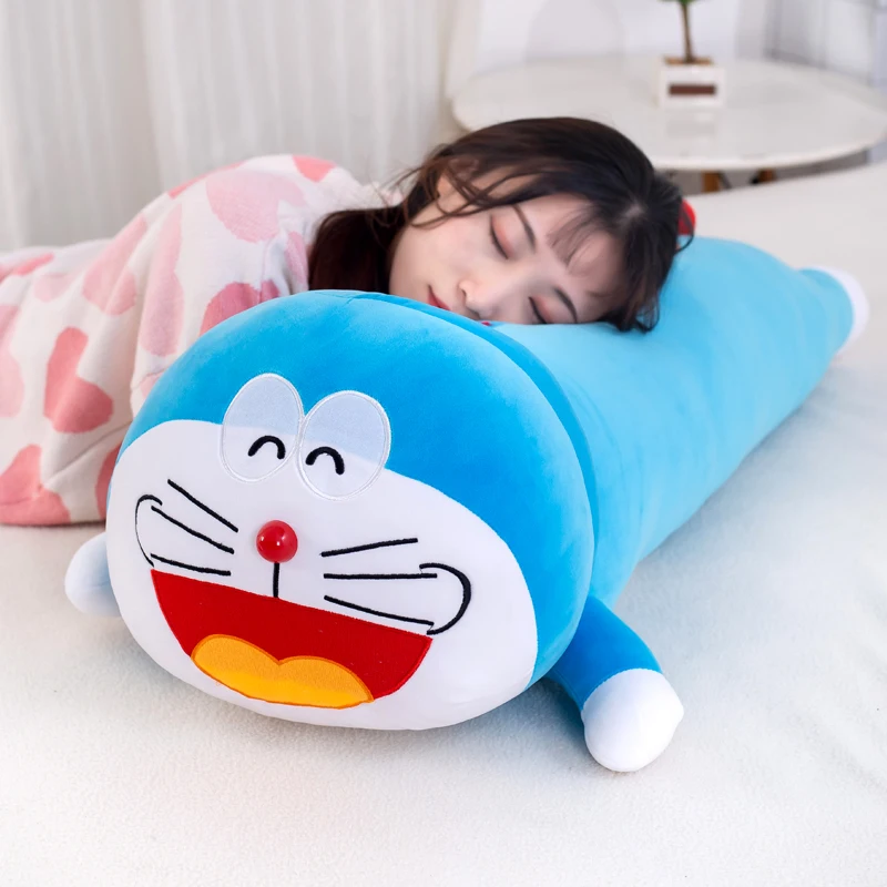 Peluche Doraemon Kawaii de grande taille, oreiller long et doux, dessin animé, animal beurre, décoration de la maison, cadeaux de Noël pour enfants, 100cm