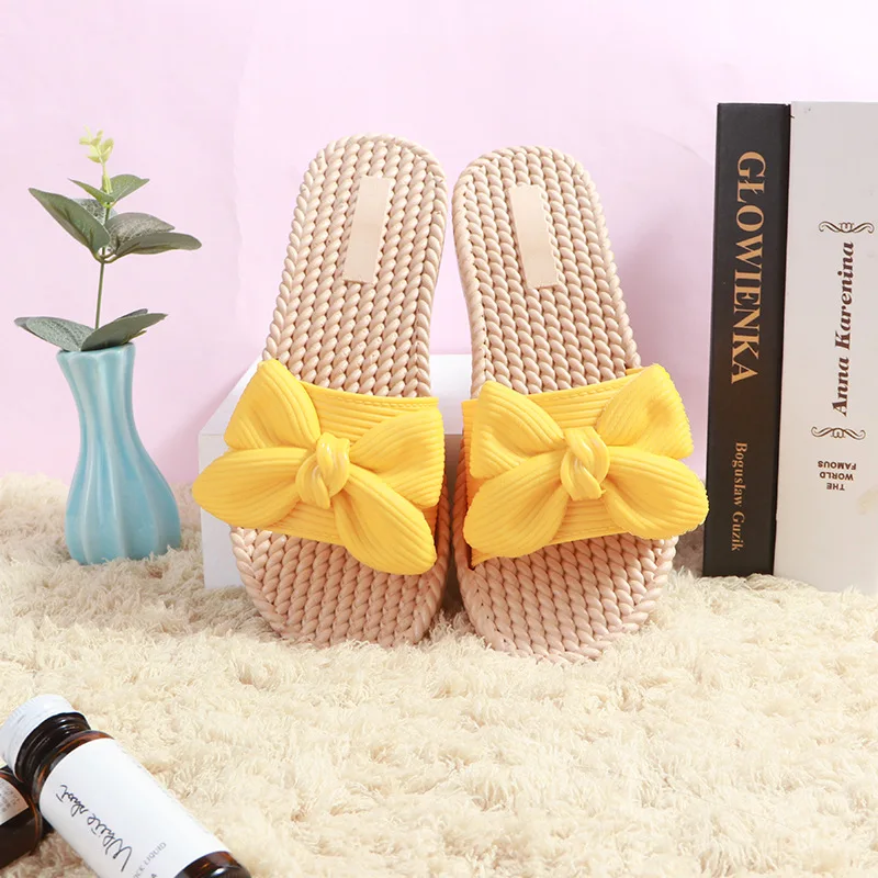 flip flops Women Bow Tie Slippers 2023 Summer New Casual Outerwear Flip Flop Beach Shoe Fashion Women Shoe Ladies Shoes on Offer