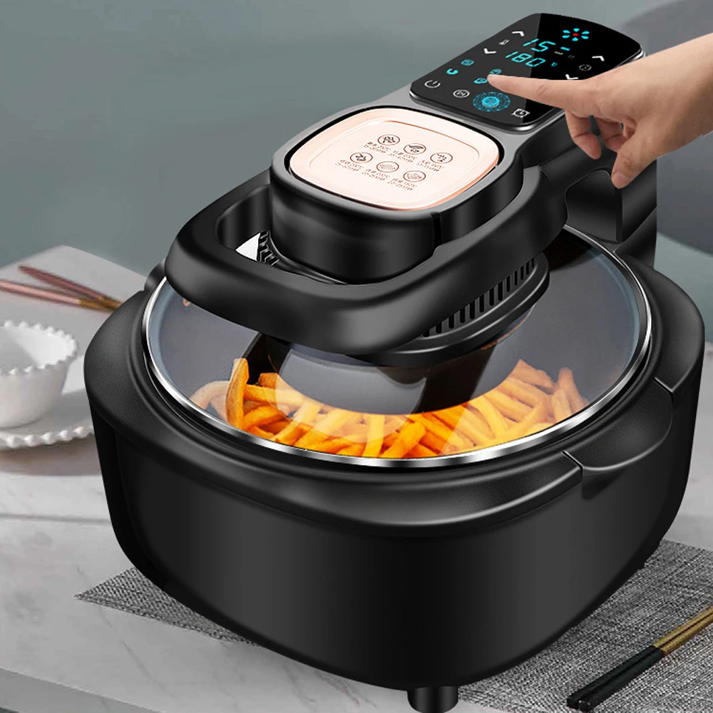 Multifunctional Home Air Fryer Without Oil 6L Oven,220V EU 1100W LED Touch Panel Temperature Control Visual Air Frying