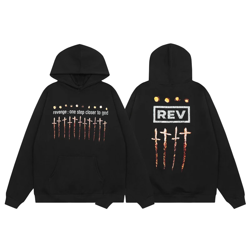 Black Fleece REVENGE Hoody Sweatshirts Winter Fashion Creative Printed Leisure High Quality Revenge Pullovers